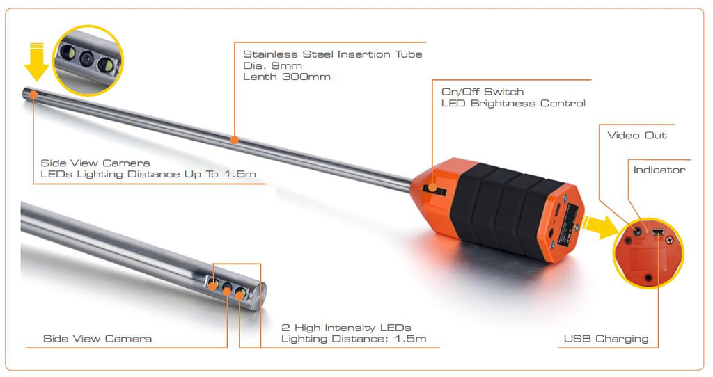 Cavity Inspection Wifi Cavity Wall Insulation & Damp Inspection camera – Extract Vac